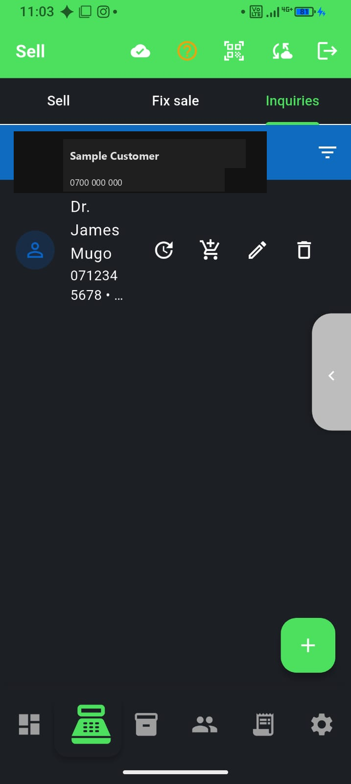POS for service businesses — F-Biz app screenshot