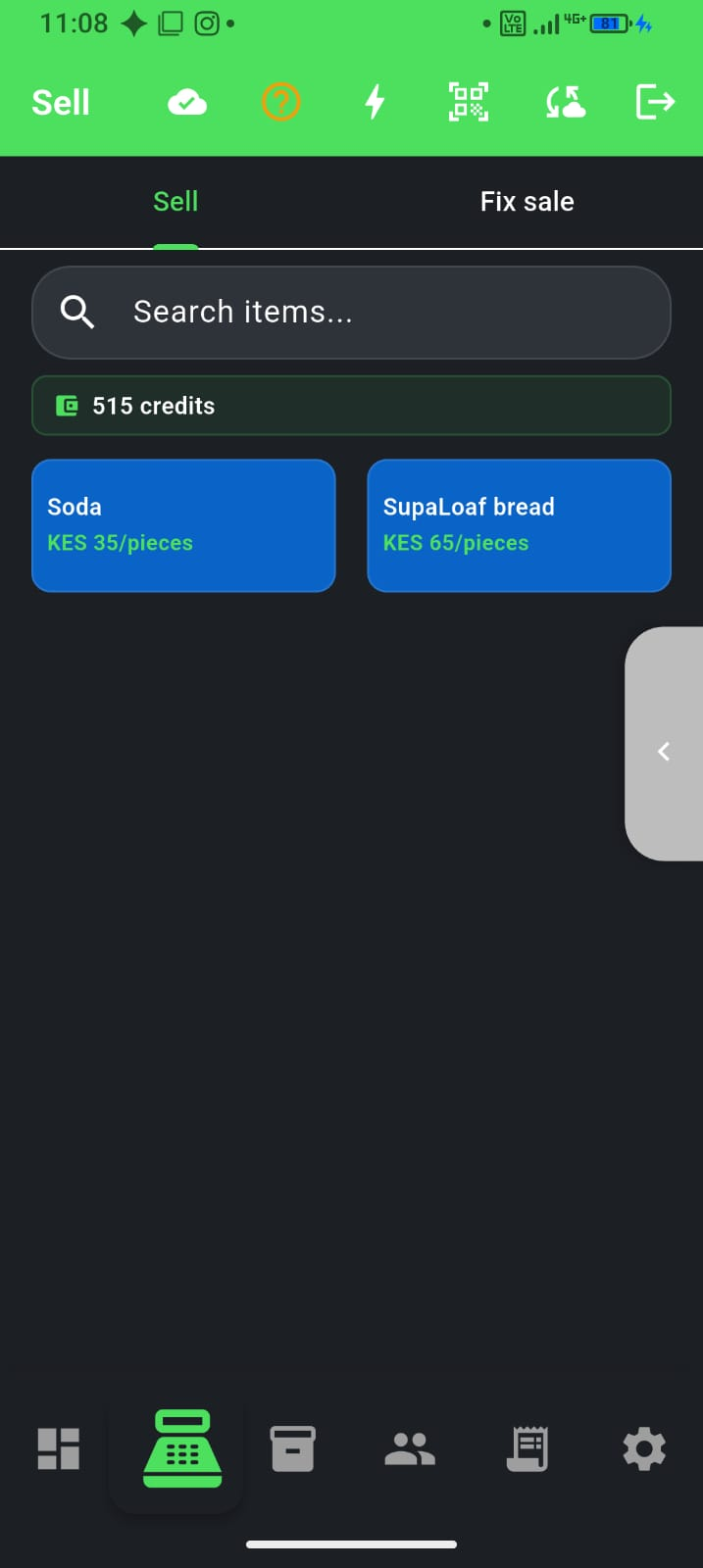 Pay-as-you-go vs monthly plan — F-Biz app screenshot